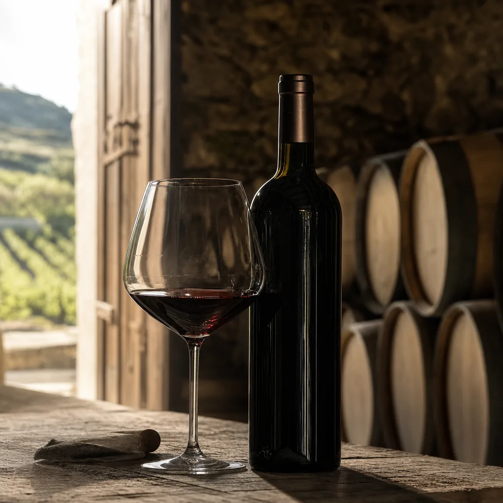 Bouteilles de vins corses conservées en cave