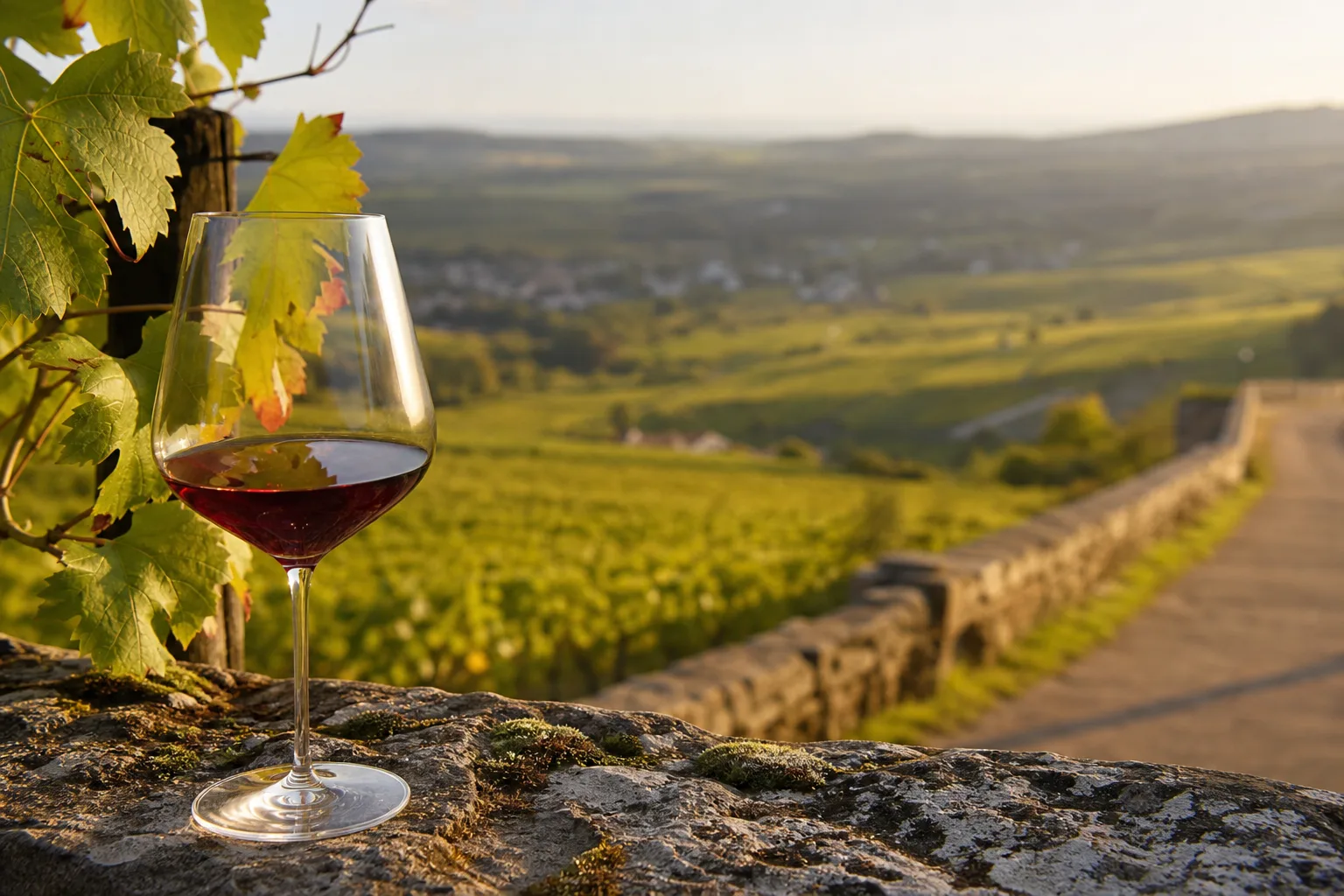 Parcelle de Pinot Noir sur coteau calcaire en Bourgogne